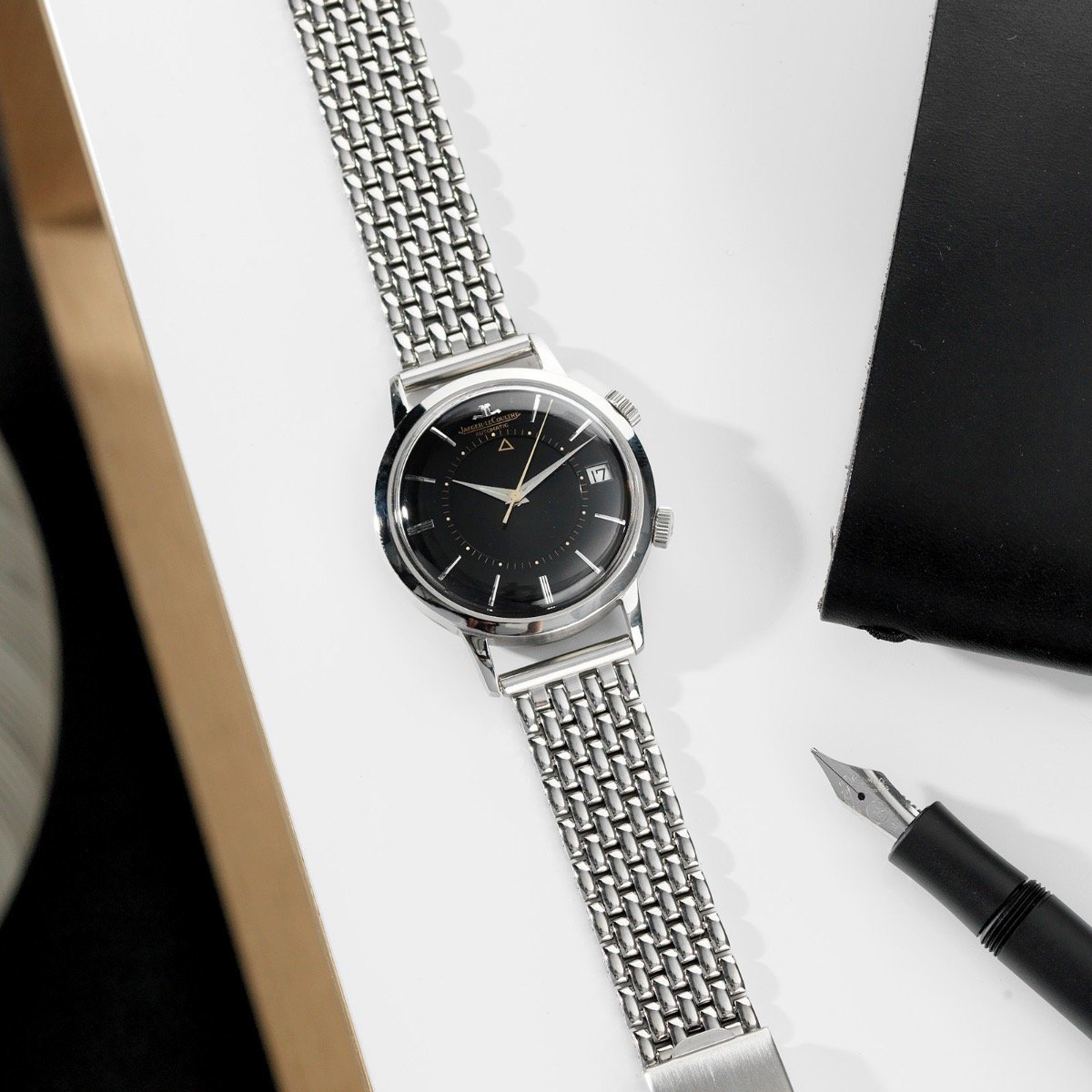 Jaeger leCoultre Memovox Black Gilt Dial Ref. E855