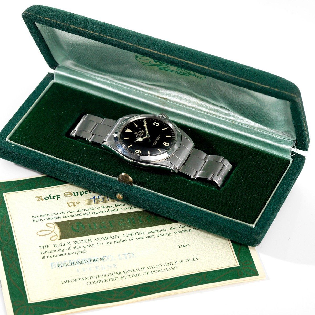 Rolex Explorer Gilt Dial 1016 Box and Papers
