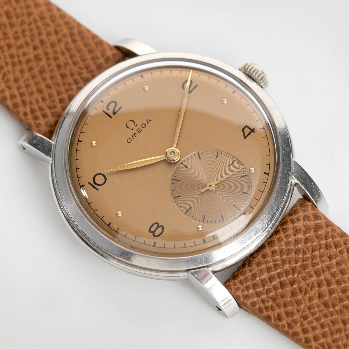 Omega Calatrava Salmon Dial Rare Extra-Large 39mm Case 