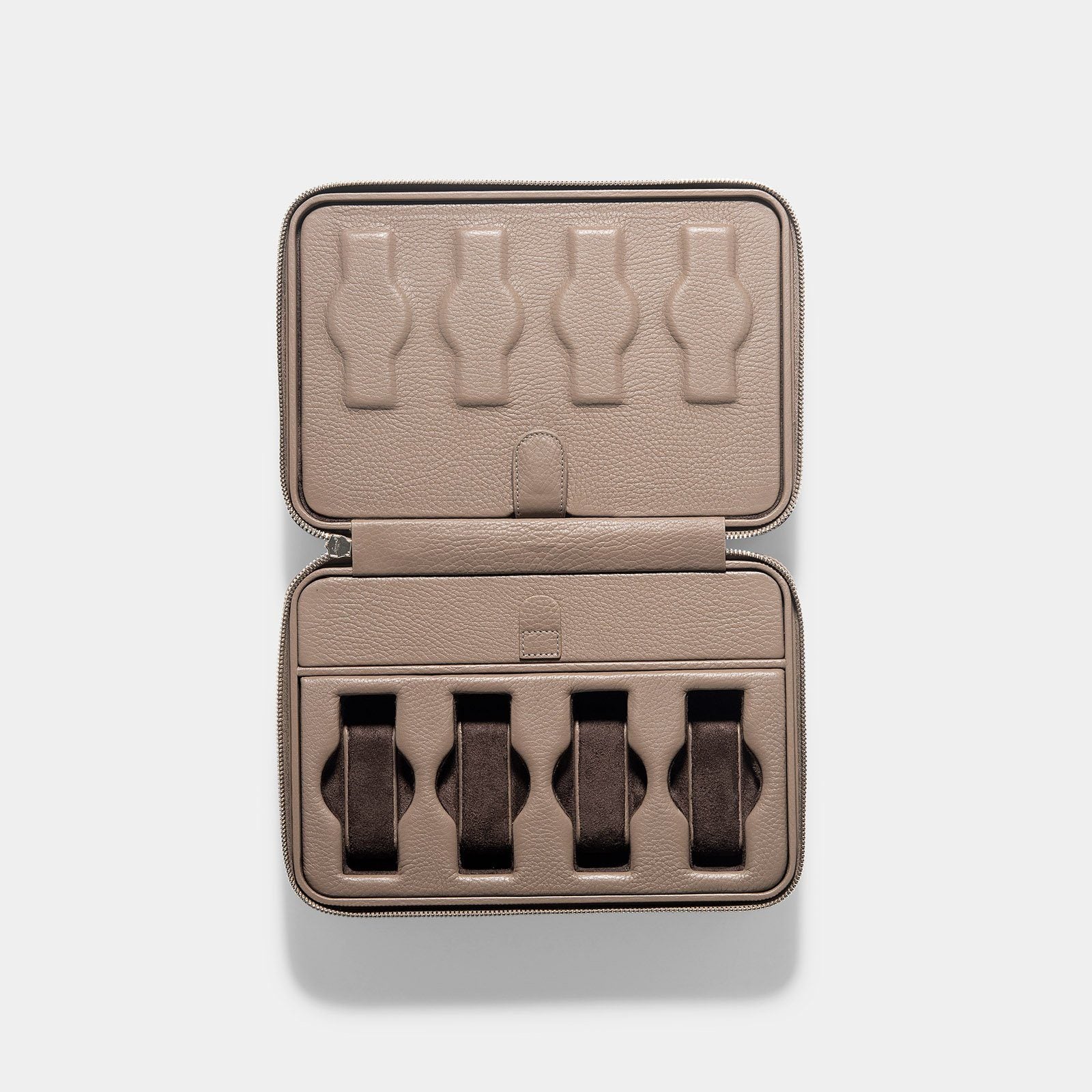 Taupe Luxury Leather Watch Box by JPM