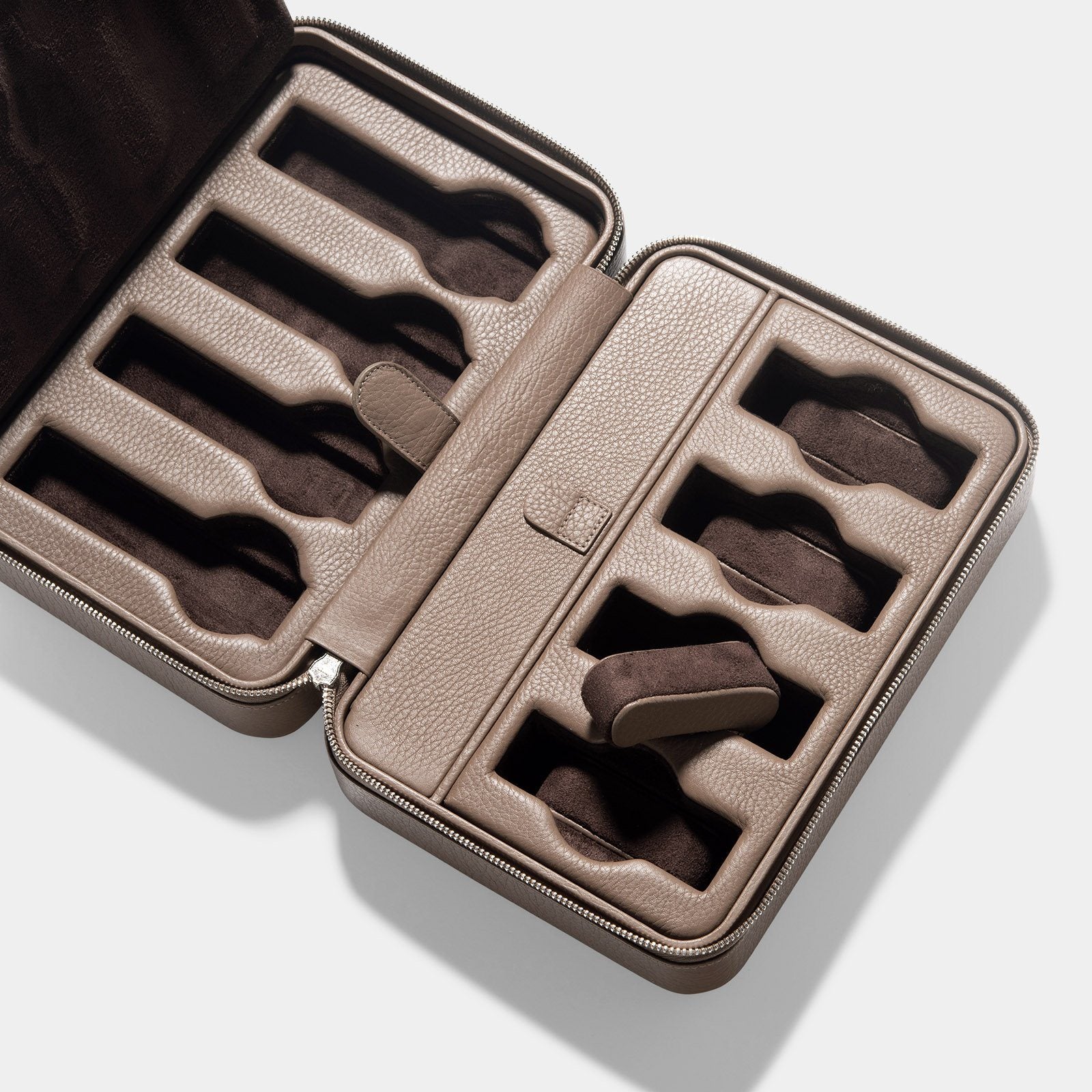 Taupe Luxury Leather Watch Box by JPM